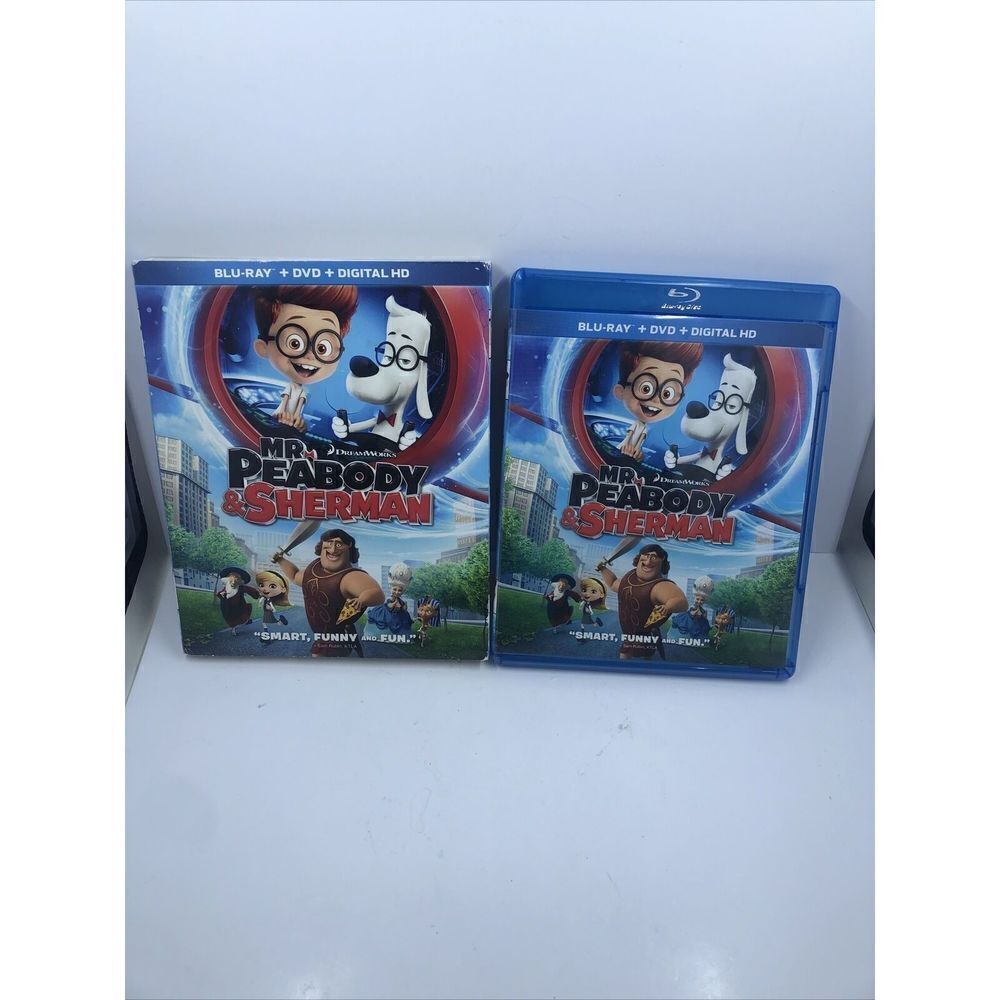 *Mr. Peabody & Sherman (BLU-RAY + DVD) DISCS + COVER ART -